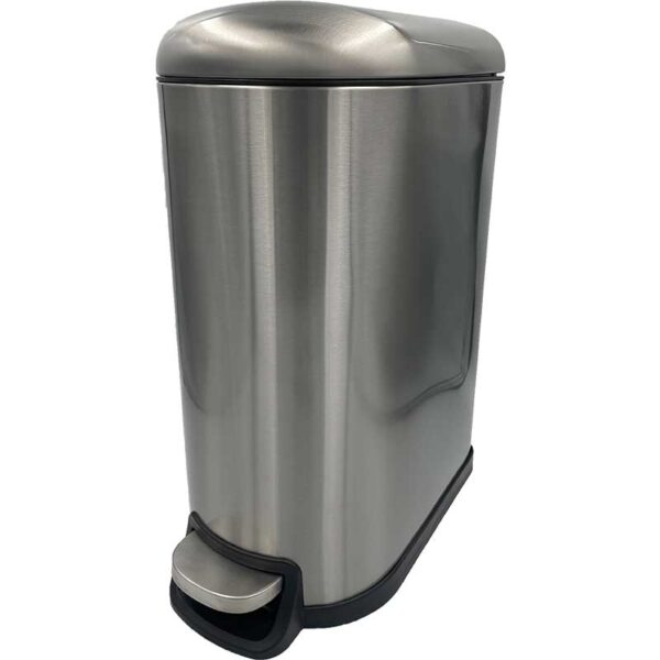 Κάδος Inox Ορθογώνιος με Πεντάλ 10L